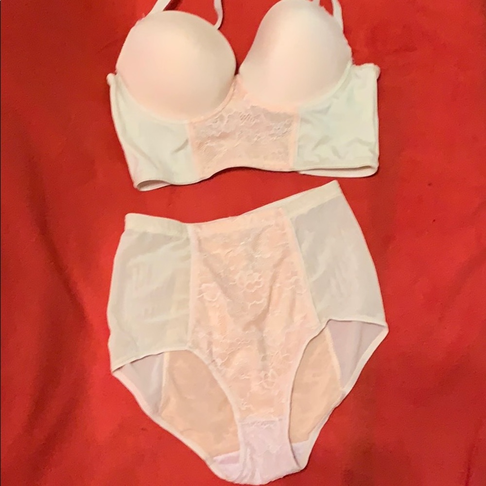 Panties and bra sit